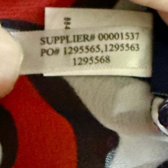 Chaps by Ralph Lauren Womens Swirl Print Polyester Blouse Size L Tie Waist Tunic - Picture 6 of 9